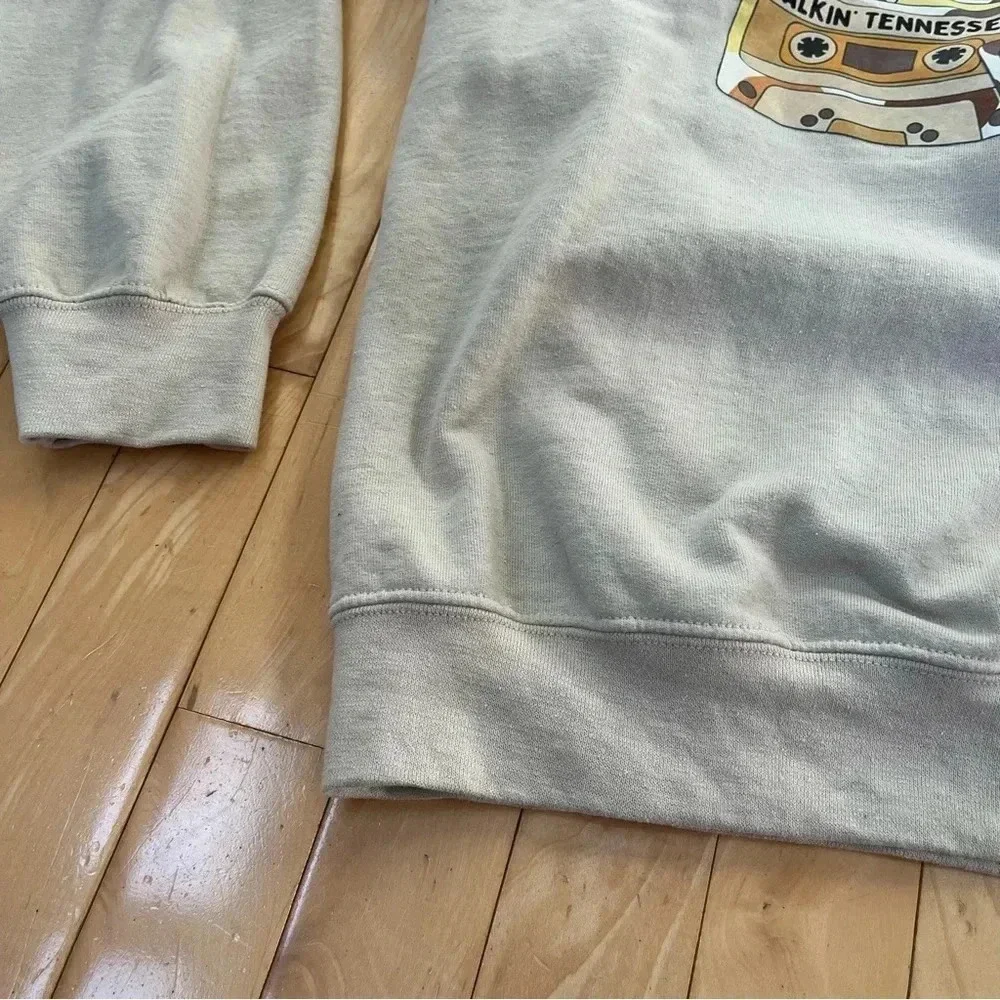 Morgan Wallen Crew Neck Sweatshirt sz Large Cassette Tapes Wasted On You Beige - Picture 5 of 9